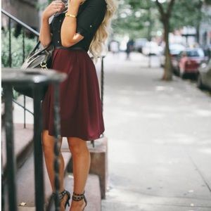 Midi Wine Color Skirt